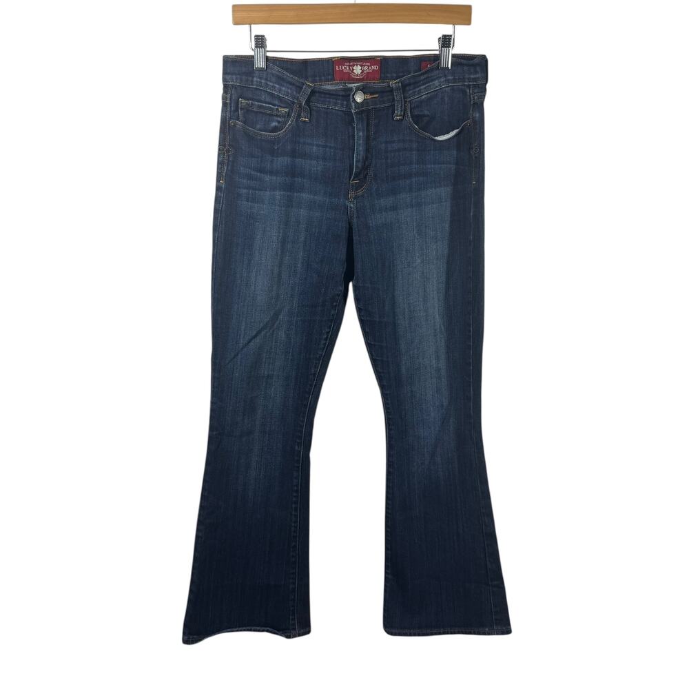 Lucky Brand Jeans Women 10 Blue Sofia Bootcut Dark Wash Western Boho Concert